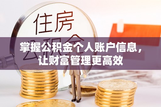 企石掌握公积金个人账户信息，让财富管理更高效